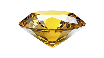 Detailed Yellow Diamond Gemstone on a transparent background, PNG image, PNG file.