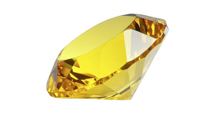 Brilliant yellow gemstone on a transparent background, PNG image, PNG file.