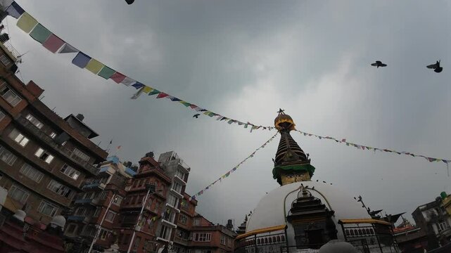Kaathe Swayambhu Shree Gha Chaitya miniature replica of Swayambhunath, Ptan, Kathmandu, Nepal, Asia 