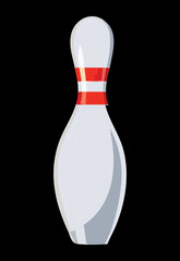 White Bowling Pin Front View Isolated