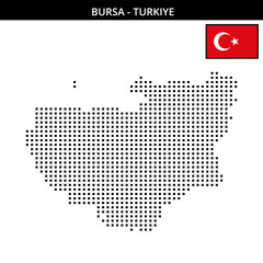 Fototapeta premium Medium square dotted map of bursa in Turkiye