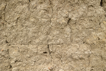 Cracks in dry ground. Mud textures.This is usually seen in villages in Bangladesh.