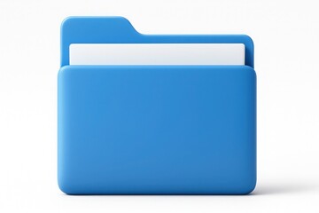 A vibrant digital illustration of a blue file folder icon with white documents inside representing data storage.