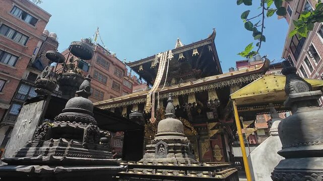 Historic Jaya Bageshwari Temple Surrounded by Urban Landscape in Kathmandu