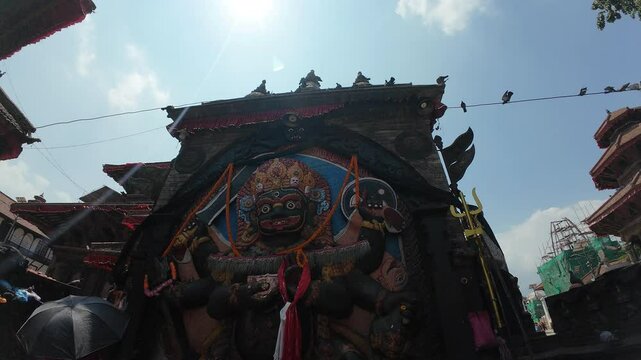 Kaal Bhairav Statue: Iconic Religious Symbol in Kathmandu Durbar Square, Nepal