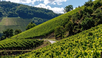 Landscape with vineyard and hills