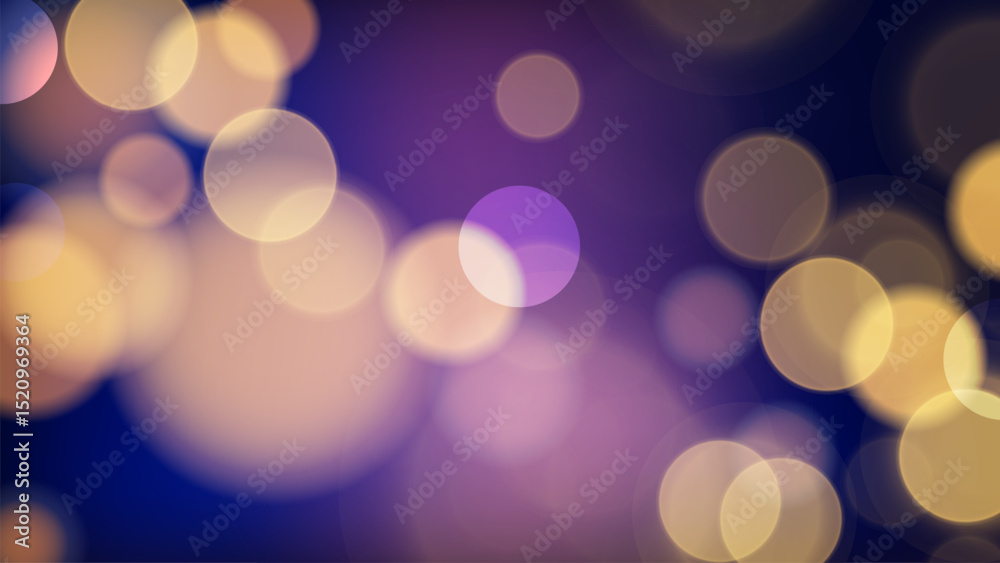 Aufkleber Festive bokeh lights. Abstract light effect. Blurred circle shapes. Vector illustration.