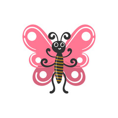 png vector cartoon insect with butterfly wasp ant caterpillar snail and bug character icon comic garden creature funny flying wildlife humour children cute symbol colourful nature set

