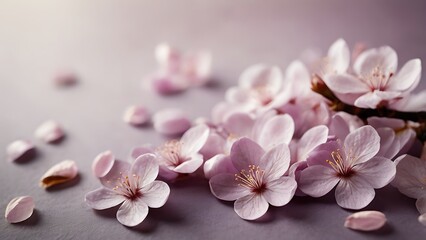 Fototapeta premium Violet soft sakura petals flower background