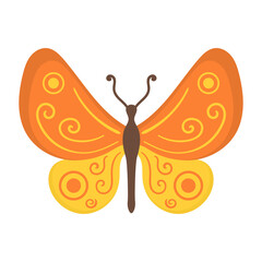 png nature butterfly with colourful wings bright fire insect vector illustration green background art single present macro decor animal classic style wedding summer collection invitation

