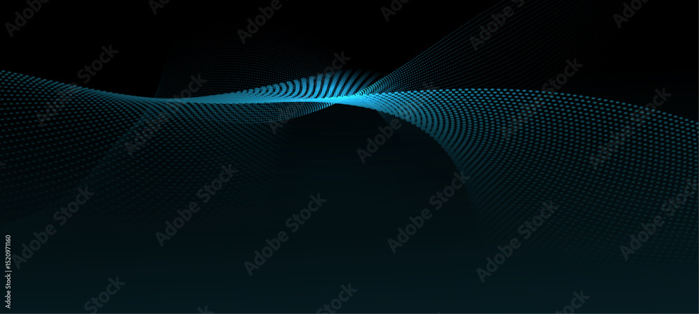 Fototapete vector abstract motion, smooth, soft blue wave line pattern, dot particle. curve and fluid shape on 