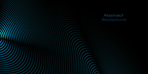 Vector abstract motion, smooth, soft blue wave line pattern, dot particle. Curve and fluid shape on black background. Illustration modern graphic design for luxury wallpaper, futuristic, technology