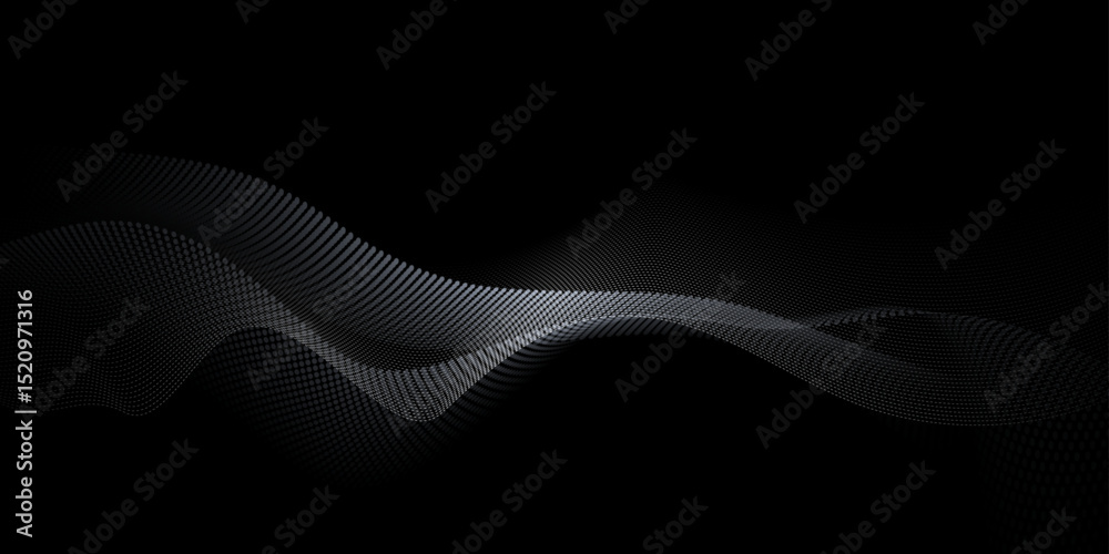 Poster vector abstract motion, smooth, soft wave line pattern and dot particle. curve and fluid shape on bl