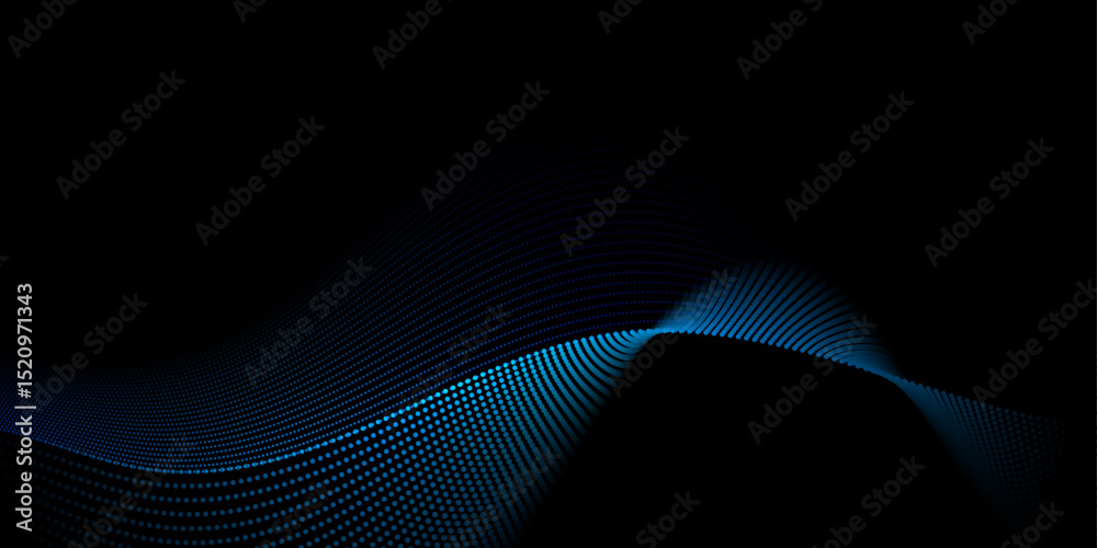 Fototapete vector abstract motion, smooth, soft blue wave line pattern, dot particle. curve and fluid shape on 