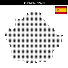 Fototapeta premium Medium square dotted map of cuenca in Spain