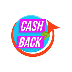 png coloured coin symbol with cashback refund dollar circle marketing banner label business retail offer isolated tags guarantee commerce shopping pay technology currency wealth savings icon


