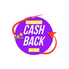 png coloured coin symbol with cashback refund dollar circle marketing banner label business retail offer isolated tags guarantee commerce shopping pay technology currency wealth savings icon

