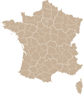 Carte de France avec d&eacute;partements