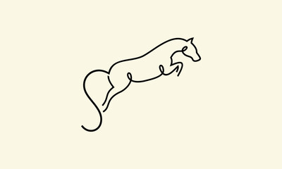Horse Jumping Line Art.