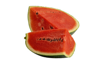 fresh watermelon slices on transparent background