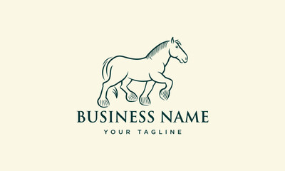 Horse Line Art Logo.