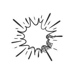 Fototapeta premium png comic illustration with talking balloon bubble pow bang halftone pattern cartoon style graphic banner shouting surprise retro screaming humor text explosion white communication element set