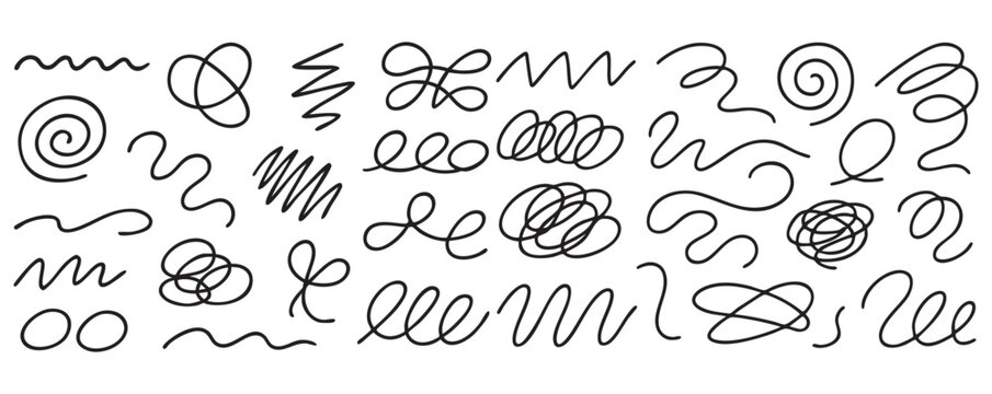 squiggle set line  marker sketch doodle vector lines