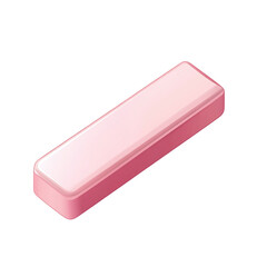 Eraser icon in minimal school supplies design, isolated on transparent background