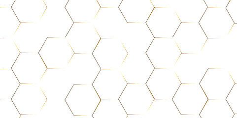 Abstract hexagon white background with shadow .golden background Futuristic blue neon honeycombs. Modern technology design. Vector illustration.	