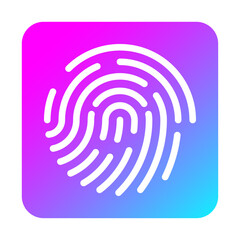 シンプルなデジタル指紋認証のアイコン ゲーミングカラー 正方形