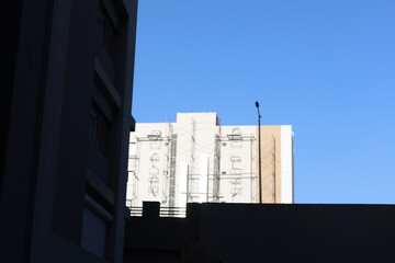 Egyptian Architecture with Strong Light and Shadow