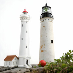 lighthouse on the coast of maine usa