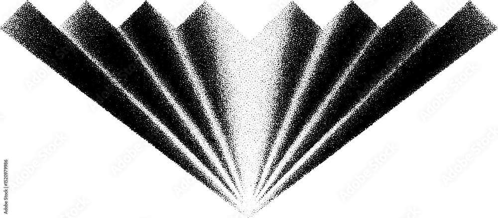 Poster abstract engraved illustration with sharp zigzags and layered patterns