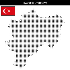 Fototapeta premium Medium square dotted map of kayseri in Turkiye
