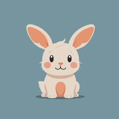 Cute Bunny Character With Floppy Ears, Rabbit Flat Illustration Art