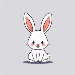 Adorable Bunny Mascot, Cute Rabbit Character Illustration