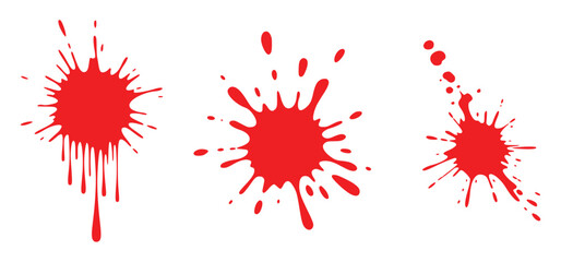Vector graphic red paint splatter elements
