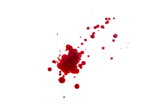 red blood drop on transparent background