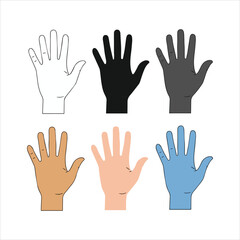 Obraz premium Variety of Hand Shapes and Colors for Design Art & Illustration