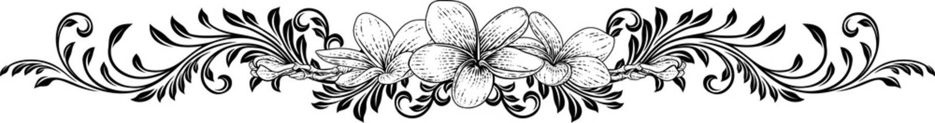 Plumeria Tropical Bali Flower Floral Pattern Motif © Christos Georghiou