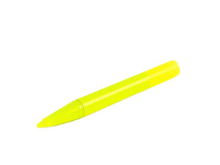 Bright Yellow Highlighter Pen Isolated on White Background