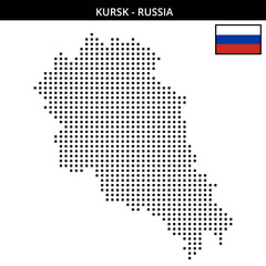 Fototapeta premium Medium square dotted map of kursk in Russia
