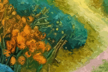 Various oil paintings, flowers, streams, chrysanthemums, rabbits, plum blossoms, beautiful mountains and rivers