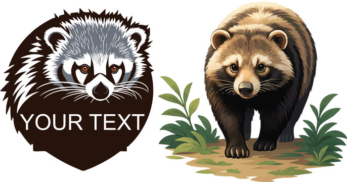 Arctictis binturong logo vect...
