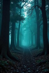 Dark, ominous forest scene with tangled branches, deep shadows, and a sense of impending danger Perfect for horror, thriller, or suspense projects , tangled, haunted