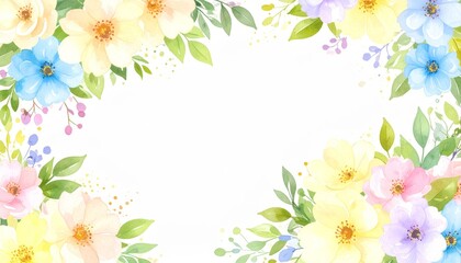 Obraz premium Exquisite watercolor flowers background, a vibrant and elegant design for artistic projects
