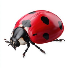 Fototapeta premium Ladybug with spots close up on a white background