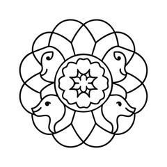 Obraz premium Animal Mandala Featuring Elephants Owls and Natural Forms