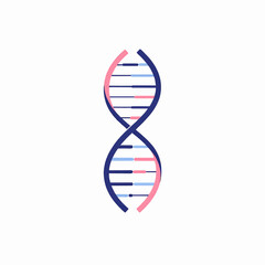 DNA Double Helix Genetic Code Vector Illustration