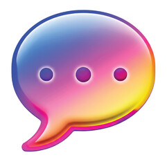 Fototapeta premium A playful 3D smiley face emoticon with speech bubble vector icon design